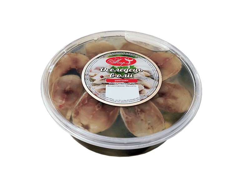 Herring in oil (pieces), 500g